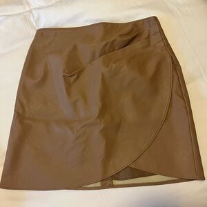 Abercrombie brown faux leather mini skirt XS gently worn